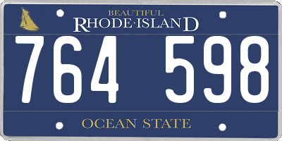 RI license plate 764598