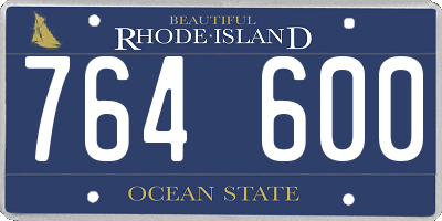 RI license plate 764600