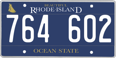 RI license plate 764602