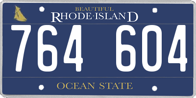 RI license plate 764604