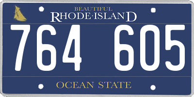 RI license plate 764605