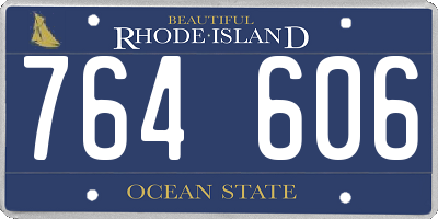RI license plate 764606