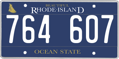 RI license plate 764607