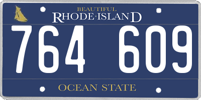 RI license plate 764609
