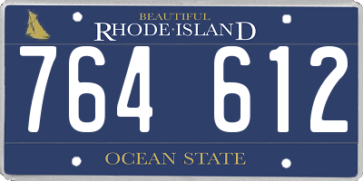 RI license plate 764612