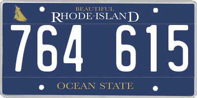 RI license plate 764615