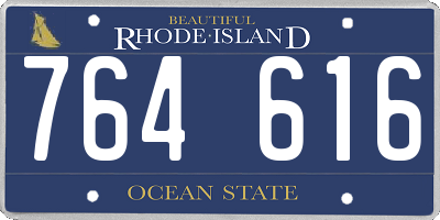 RI license plate 764616
