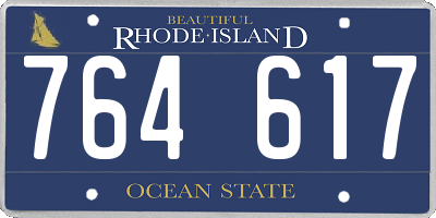 RI license plate 764617