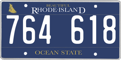 RI license plate 764618