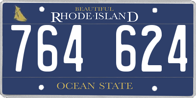 RI license plate 764624