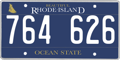 RI license plate 764626