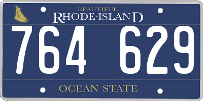 RI license plate 764629