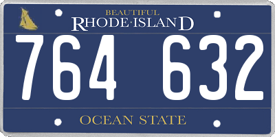 RI license plate 764632