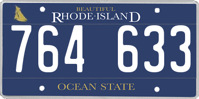 RI license plate 764633