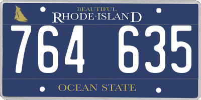 RI license plate 764635