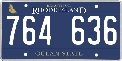 RI license plate 764636