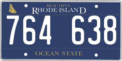 RI license plate 764638