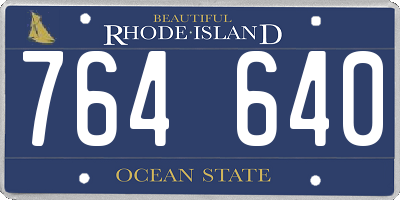 RI license plate 764640