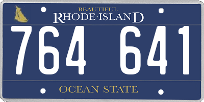RI license plate 764641