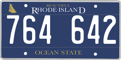 RI license plate 764642
