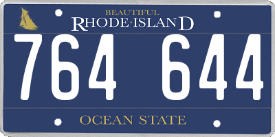 RI license plate 764644