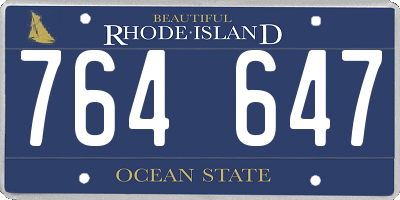 RI license plate 764647