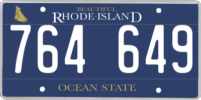 RI license plate 764649