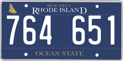 RI license plate 764651