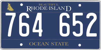 RI license plate 764652
