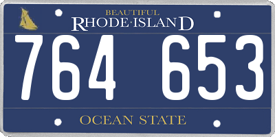 RI license plate 764653