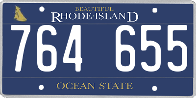 RI license plate 764655