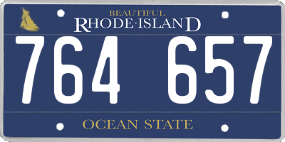 RI license plate 764657