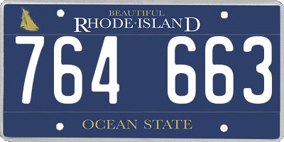 RI license plate 764663
