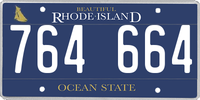 RI license plate 764664