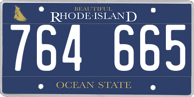 RI license plate 764665