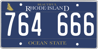 RI license plate 764666