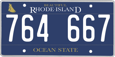 RI license plate 764667