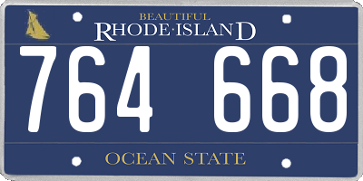 RI license plate 764668