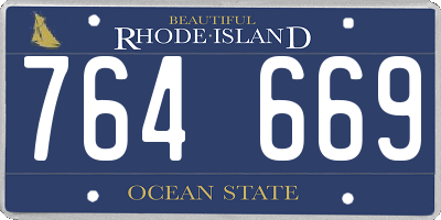RI license plate 764669