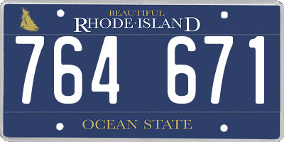 RI license plate 764671