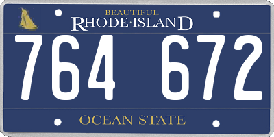 RI license plate 764672