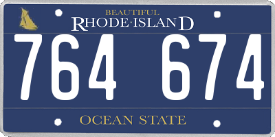 RI license plate 764674