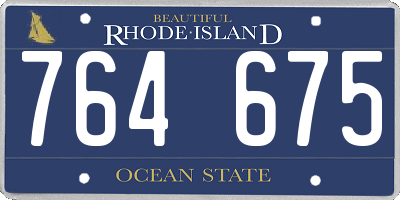 RI license plate 764675