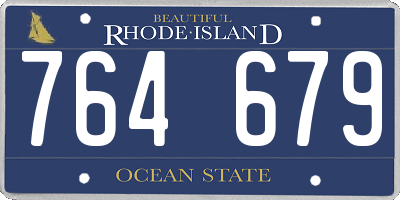 RI license plate 764679
