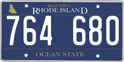RI license plate 764680