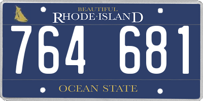 RI license plate 764681