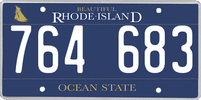 RI license plate 764683