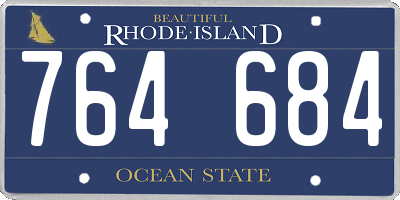 RI license plate 764684