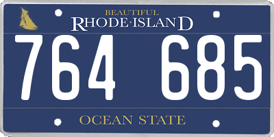 RI license plate 764685
