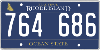 RI license plate 764686